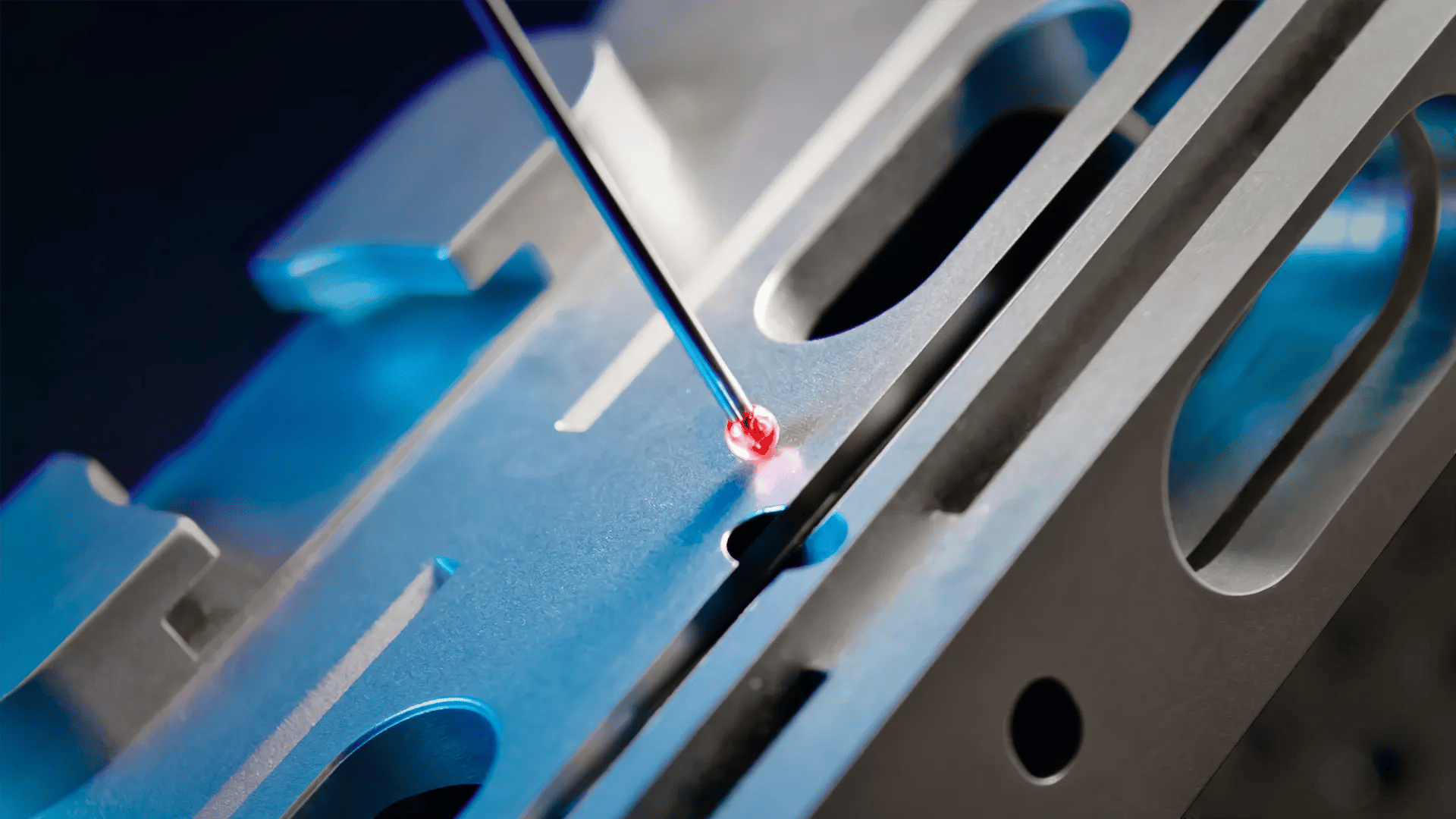 Coordinate Measuring Machine inspecting implant dimensions for quality control