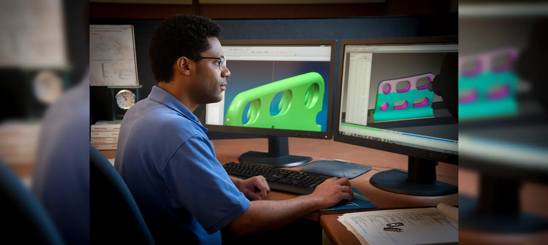 Paragon Medical engineer evaluating high precision orthopedic implant components