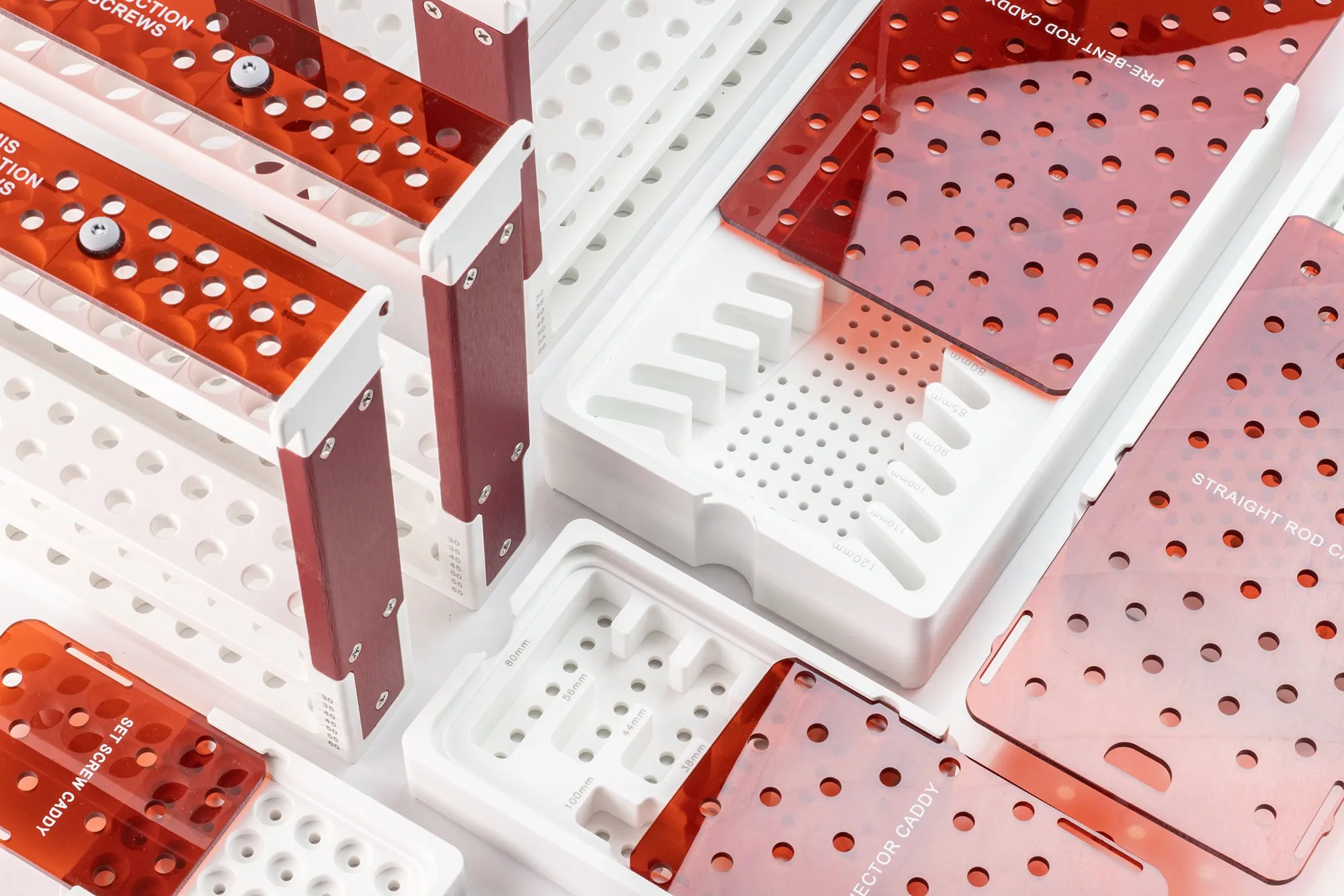 ISO 13485 certified sterilization caddies and surgical trays ready for OR use